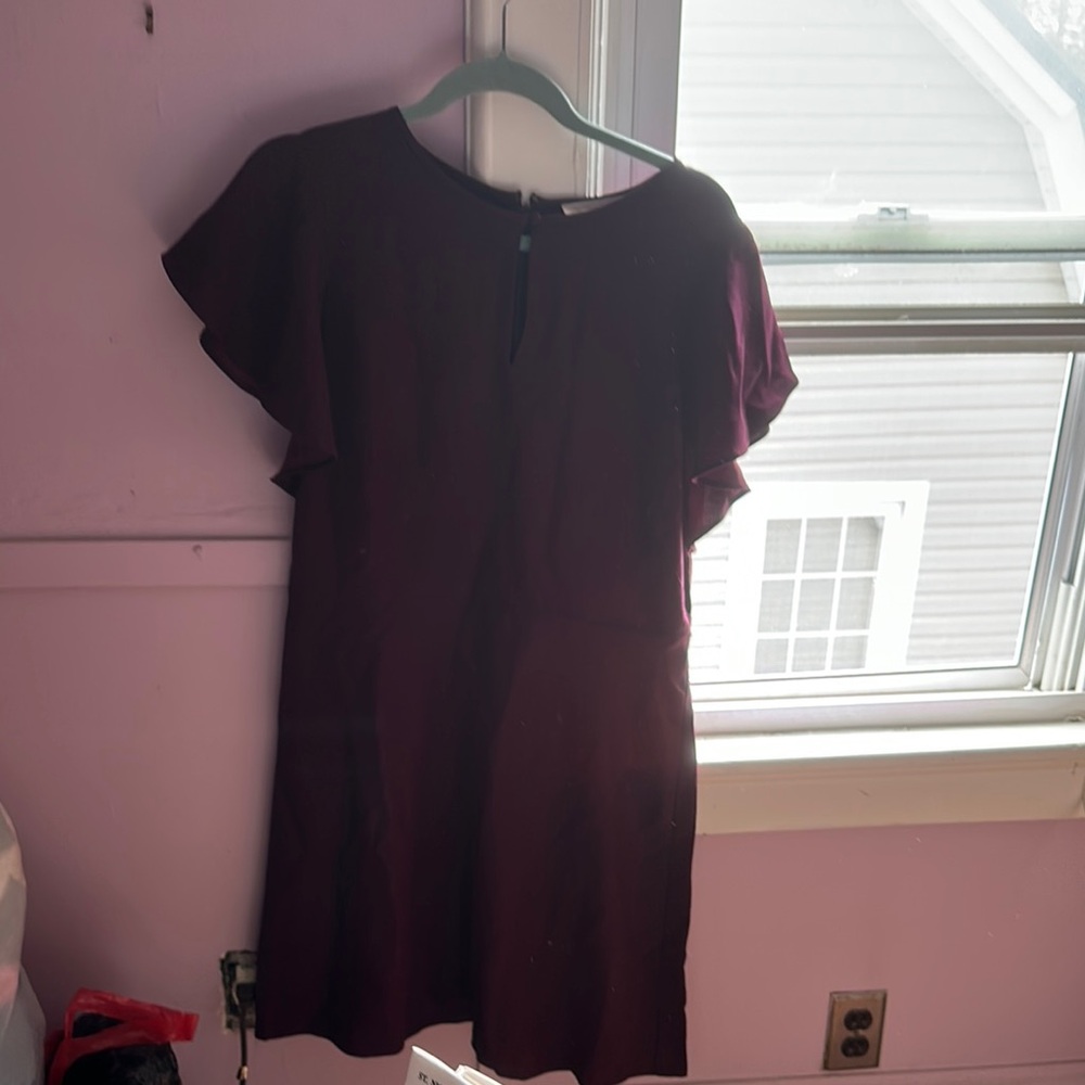 LOFT Red Flutter Sleeve Sundress